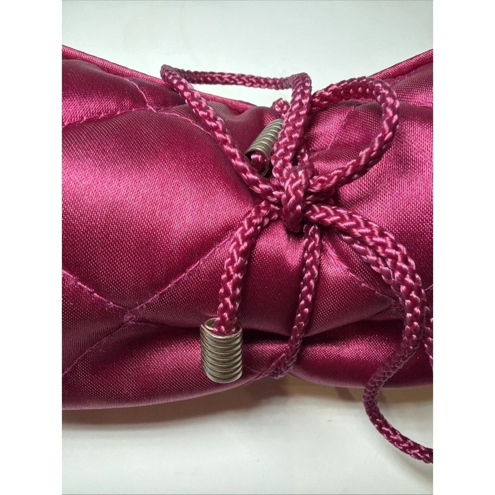 Purple Satin Travel Jewelry Bag Organizer Pouch 3-Zip Snap Ring Roll Up